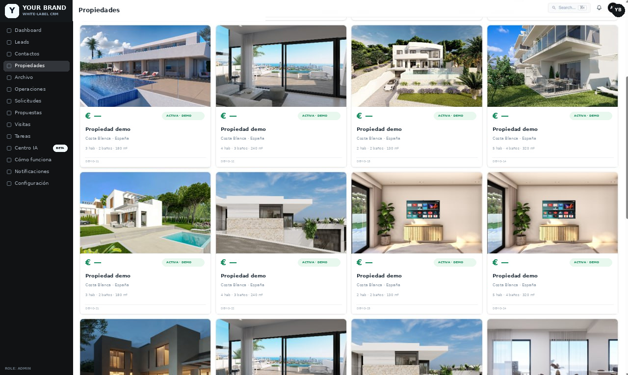 YOUR BRAND white-label CRM with property catalogue